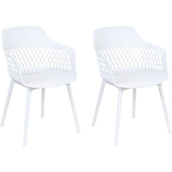 Lot 2 Chaises de Salle à Manger Modernes en Synthétique Blanc Almira