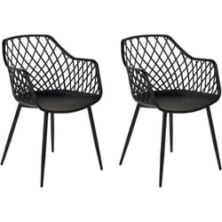Lot de 2 Chaises de Repas en Matière Synthétique Noires Treillis Ajouré Nashua ii