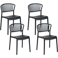 Beliani - Lot de 4 Chaises à Manger en Plastique Empilables Polyvalentes Noir Gela