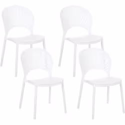 Ensemble de chaises pour intérieur et extérieur. Ces chaises, dotées d'un dossier incurvé et de couleur blanche, apporteront ...