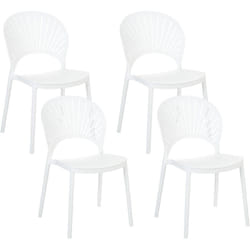 Lot de 4 Chaises à Manger en Plastique Empilables Polyvalentes Blanc Ostia