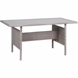 Table d'extérieur à plateau en verre. Améliorez votre espace extérieur avec cette superbe table de jardin. Fabriquée en rotin ...