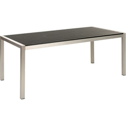 Table de Jardin pour 6 Personnes 180 x 90 cm en Aluminium Noir et Argenté Vernio