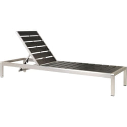 Transat de Jardin Moderne avec Dossier Réglable en Aluminium Noir Nardo