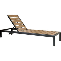 Beliani - Transat de Jardin Moderne Dossier Réglable Bois Clair et Aluminium Noir Nardo