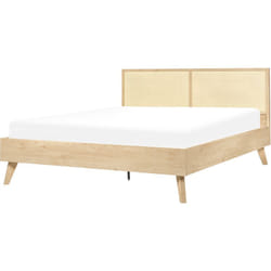 Lit Boho au Design Minimaliste en Contreplaqué 160 x 200 cm Bois Clair Monpazier