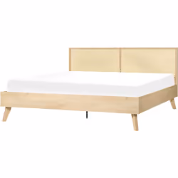Lit moderne avec tête de lit en rotin. Offrez-vous un lit qui soit non seulement confortable, mais aussi élégant et tendance. ...