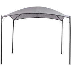 Tonnelle de jardin avec Structure en Métal 305 x 305 cm et Toile Gris Vomero