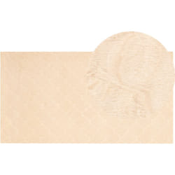 Beliani - Tapis Blanc en Polyester 80 x 150 cm Moelleux Fausse Fourrure de Lapin Gharo