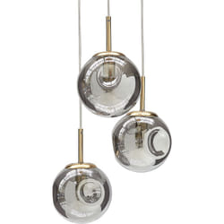 Beliani - Lustre Transparent et Cuivré en Verre Rond Design Moderne 3 Ampoules Ralfes