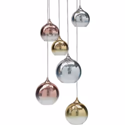 Lampe pendante élégante. Assurez l'éclairage de votre espace de vie grâce à cette lampe suspendue contemporaine. Dotée de 6 e ...