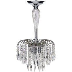 Beliani - Chandelier Traditionnel Vintage Suspension Lampe Cristaux de Verre 3 Lumières Métal Argent Orara