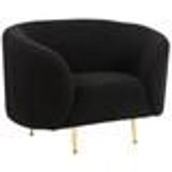 Fauteuil en tissu bouclé noir et doré LOEN