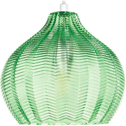 Lampe Suspendue Rétro avec Abat-jour en Verre Vert Émeraude Keila