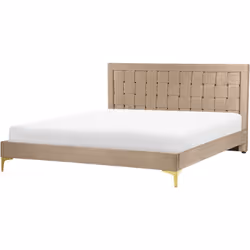 Lit tapissé glamour. Ajoutez de l'élégance à votre chambre à coucher avec ce lit tapissé en velours doux de haute qualité. Le ...