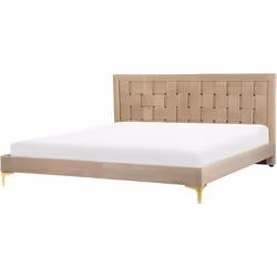 Lit tapissé glamour. Ajoutez de l'élégance à votre chambre à coucher avec ce lit tapissé en velours doux de haute qualité. Le ...