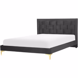 Lit tapissé glamour. Ajoutez de l'élégance à votre chambre à coucher avec ce lit tapissé en velours doux de haute qualité. Le ...