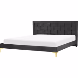 Lit tapissé glamour. Ajoutez de l'élégance à votre chambre à coucher avec ce lit tapissé en velours doux de haute qualité. Le ...