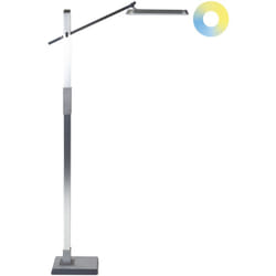 Beliani - Lampadaire Argenté en Matériaux Synthétiques 144 cm à led Bras Réglable Aquarius