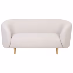 Canapé 2 places en tissu beige et doré LOEN