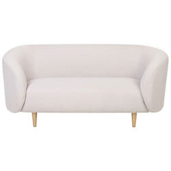 Canapé 2 places en tissu beige et doré LOEN
