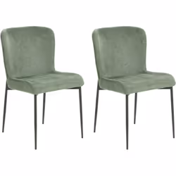 Ensemble de 2 chaises de repas avec rembourrage en tricot. Mélange parfait de confort et de style, notre chaise en tissu tric ...