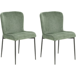 Beliani - Lot 2 Chaises de Repas en Tissu Texture Tricotée Vert et Noir Ada