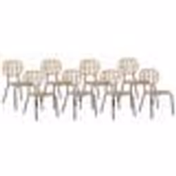 Lot de 8 chaises de jardin en polyrotin naturel PRATELLO
