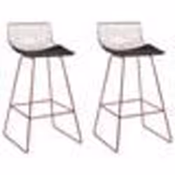 Lot de 2 chaises de bar en acier rose doré FREDONIA