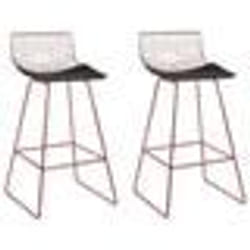 Lot de 2 chaises de bar en acier rose doré FREDONIA
