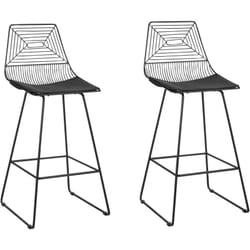 Lot de 2 Chaises Design de Bar en Métal Noir et Assise Cuir pu Bisbee