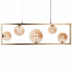Lustre élégant. Découvrez le charme d'une élégante lampe suspendue, où le raffinement côtoie l'art. Le cadre en métal laitonn ...