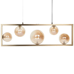 Beliani - Lampe Suspendue Elégante Plafonnier Pendant en Métal Cuivré 5 Ampoules Geehi