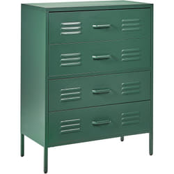 Beliani - Commode à 4 Tiroirs en Acier Vert Foncé pour Bureau ou Couloir Industriel Enago