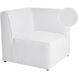 Beliani - Module d'Angle 1 Place pour Canapé Élégant en Velours Côtelé Blanc Cassé Lemvig