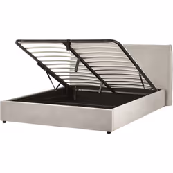 Lit de rangement classique avec rembourrage doux. Ajoutez un charme glamour à votre chambre avec ce lit rembourré à tête haut ...