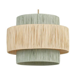 Lampe suspension en papier teinte naturel et vert PALBRA