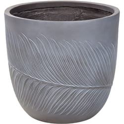 Pot de Fleurs Gris en Fibres d'Argile Rond Cache-Pot 42 x 42 x 40 cm Ftero