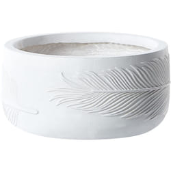 Beliani - Pot de Fleurs Blanc Cassé en Fibres d'Argile Rond Cache-Pot 25 x 25 x 14 cm Ftero