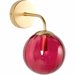 Beliani - Lampe Applique Murale avec Abat-Jour Rond en Métal et Verre Bordeaux Isabella