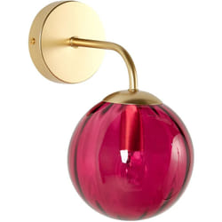 Beliani - Lampe Applique Murale avec Abat-Jour Rond en Métal et Verre Bordeaux Isabella