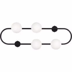 Lampe murale moderne à 4 abat-jours en boules. Élevez votre espace avec cette étonnante lampe murale en forme d'anneau. Sa ba ...
