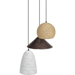 Beliani - Lustre à 3 Emplacements d'Ampoule en Paille et Métal Multicolore Elégant Endrick