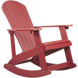 Fauteuil à Bascule de Jardin avec Lattes en Bois Synthétique Rouge Adirondack