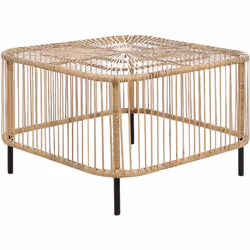 Table à café bohème. Le charme intemporel de cette table basse en rotin rehausse votre espace de vie. Conçue pour résister au ...