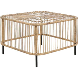 Table Basse de Jardin en Rotin Ton Naturel de Style Bohème pour Extérieur Cesenatico