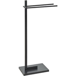 Accessoires de Salle de Bain Porte-serviettes Acier 2 Rails Noir Selva
