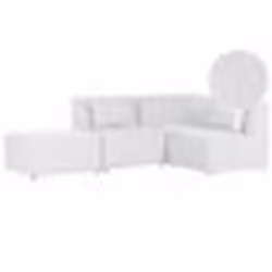 Canapé dangle 3 places modulable côté gauche en velours côtelé blanc cassé avec ottoman LEMVIG