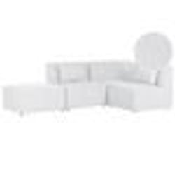 Canapé dangle 3 places modulable côté gauche en velours côtelé blanc cassé avec ottoman LEMVIG