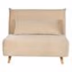 Canapé convertible 1 place en velours beige SETTEN